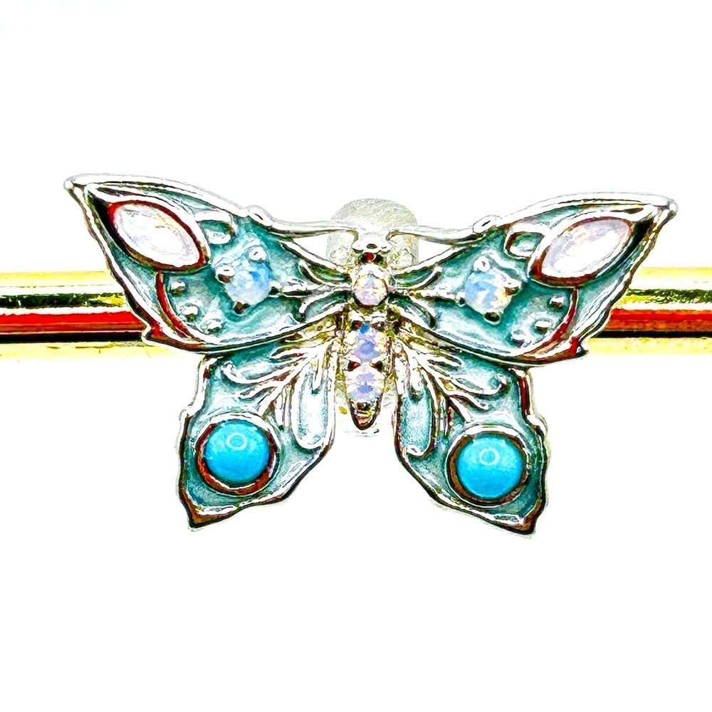 NWOT Large turquoise butterfly charm, compatible with Pandora moments Jewelry